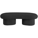 Meridian Luka Black Boucle Fabric Bench IMAGE 4