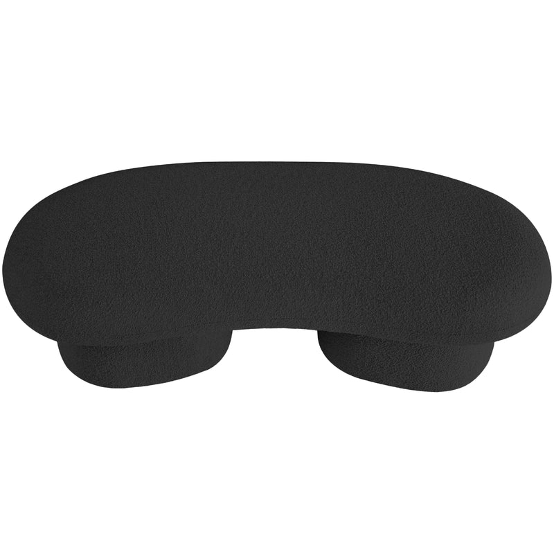 Meridian Luka Black Boucle Fabric Bench IMAGE 5