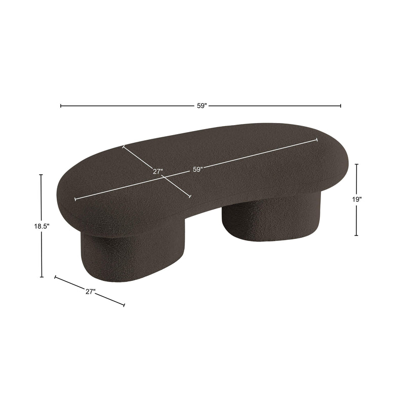 Meridian Luka Brown Boucle Fabric Bench IMAGE 13