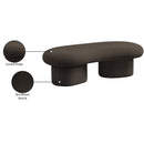 Meridian Luka Brown Boucle Fabric Bench IMAGE 14