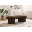 Meridian Luka Brown Boucle Fabric Bench IMAGE 2