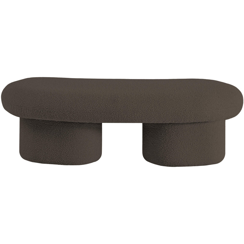 Meridian Luka Brown Boucle Fabric Bench IMAGE 3