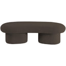 Meridian Luka Brown Boucle Fabric Bench IMAGE 4