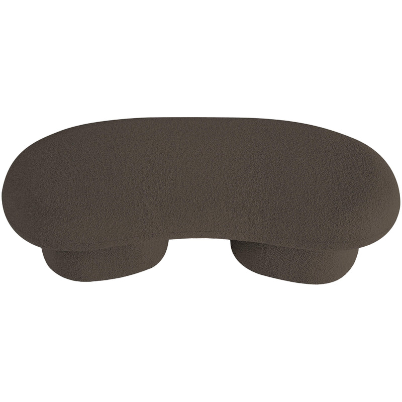 Meridian Luka Brown Boucle Fabric Bench IMAGE 5