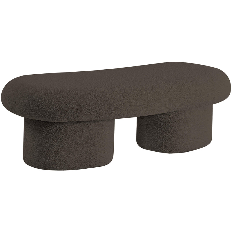 Meridian Luka Brown Boucle Fabric Bench IMAGE 7