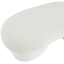 Meridian Luka Cream Boucle Fabric Bench IMAGE 12