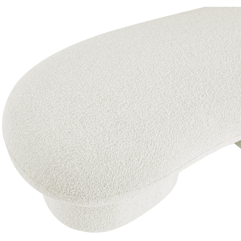 Meridian Luka Cream Boucle Fabric Bench IMAGE 12