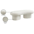 Meridian Luka Cream Boucle Fabric Bench IMAGE 14
