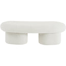 Meridian Luka Cream Boucle Fabric Bench IMAGE 3