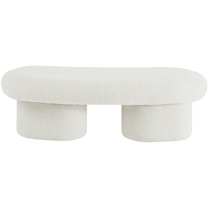 Meridian Luka Cream Boucle Fabric Bench IMAGE 3