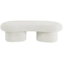 Meridian Luka Cream Boucle Fabric Bench IMAGE 4