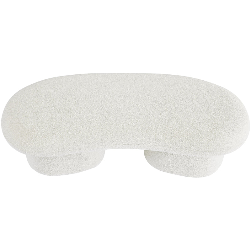 Meridian Luka Cream Boucle Fabric Bench IMAGE 5