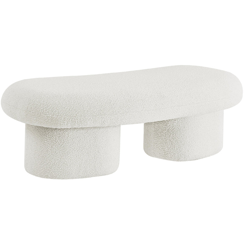Meridian Luka Cream Boucle Fabric Bench IMAGE 7