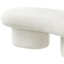 Meridian Luka Cream Boucle Fabric Bench IMAGE 9