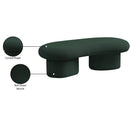 Meridian Luka Green Boucle Fabric Bench IMAGE 14