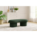 Meridian Luka Green Boucle Fabric Bench IMAGE 2