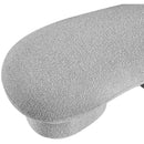 Meridian Luka Grey Boucle Fabric Bench IMAGE 12