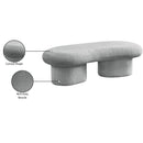Meridian Luka Grey Boucle Fabric Bench IMAGE 14