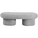 Meridian Luka Grey Boucle Fabric Bench IMAGE 3