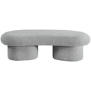 Meridian Luka Grey Boucle Fabric Bench IMAGE 4