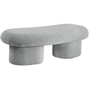 Meridian Luka Grey Boucle Fabric Bench IMAGE 7