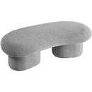 Meridian Luka Grey Boucle Fabric Bench IMAGE 8