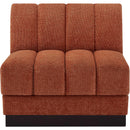 Meridian Quinn Cognac Chenille Fabric Armless Chair IMAGE 4