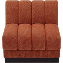 Meridian Quinn Cognac Chenille Fabric Armless Chair IMAGE 5