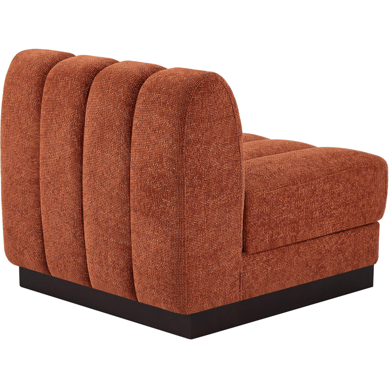 Meridian Quinn Cognac Chenille Fabric Armless Chair IMAGE 7