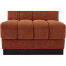 Meridian Quinn Cognac Chenille Fabric Armless Chair IMAGE 8