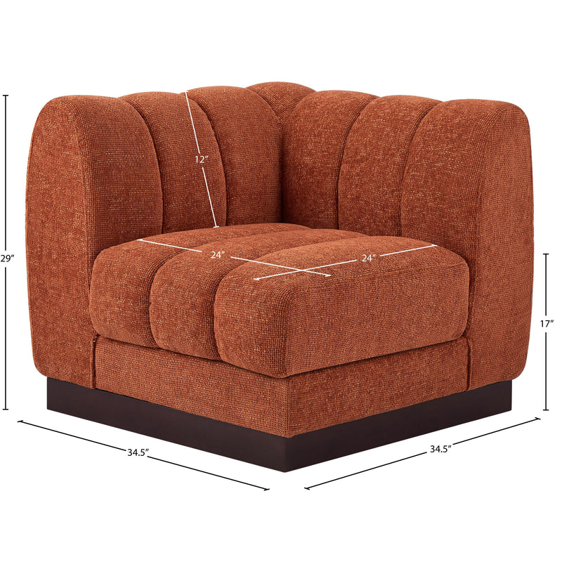 Meridian Quinn Cognac Chenille Fabric Corner Chair IMAGE 10