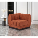 Meridian Quinn Cognac Chenille Fabric Corner Chair IMAGE 2