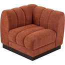 Meridian Quinn Cognac Chenille Fabric Corner Chair IMAGE 4