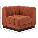 Meridian Quinn Cognac Chenille Fabric Corner Chair IMAGE 9