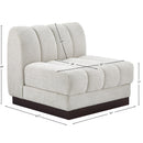 Meridian Quinn Cream Chenille Fabric Armless Chair IMAGE 10