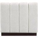 Meridian Quinn Cream Chenille Fabric Armless Chair IMAGE 3
