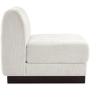 Meridian Quinn Cream Chenille Fabric Armless Chair IMAGE 6