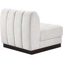 Meridian Quinn Cream Chenille Fabric Armless Chair IMAGE 7