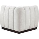 Meridian Quinn Cream Chenille Fabric Corner Chair IMAGE 3