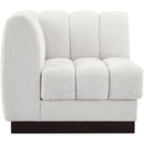 Meridian Quinn Cream Chenille Fabric Corner Chair IMAGE 5