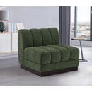 Meridian Quinn Green Chenille Fabric Armless Chair IMAGE 2