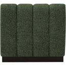 Meridian Quinn Green Chenille Fabric Armless Chair IMAGE 3