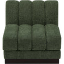 Meridian Quinn Green Chenille Fabric Armless Chair IMAGE 5