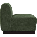 Meridian Quinn Green Chenille Fabric Armless Chair IMAGE 6