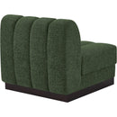 Meridian Quinn Green Chenille Fabric Armless Chair IMAGE 7