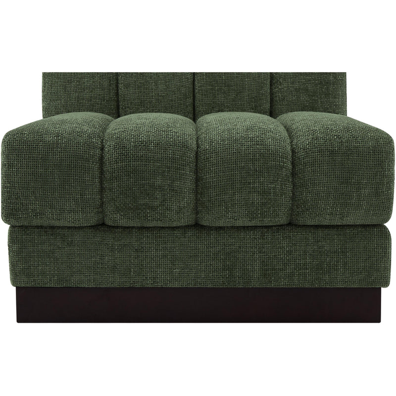 Meridian Quinn Green Chenille Fabric Armless Chair IMAGE 8