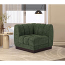 Meridian Quinn Green Chenille Fabric Corner Chair IMAGE 2