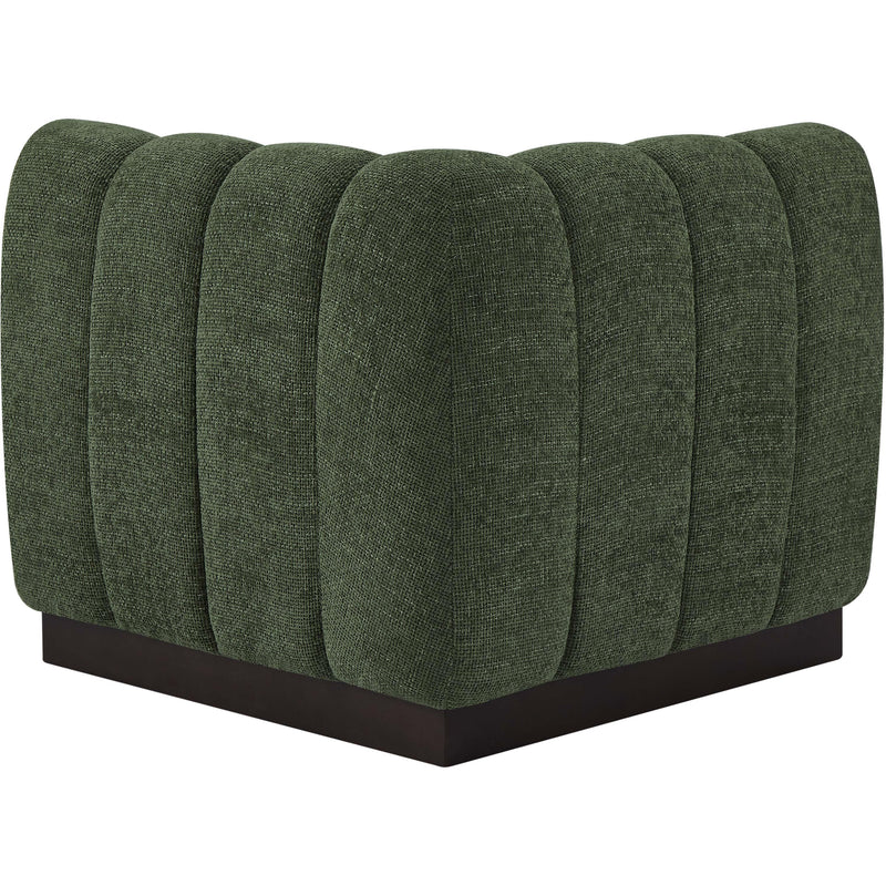 Meridian Quinn Green Chenille Fabric Corner Chair IMAGE 3