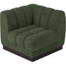 Meridian Quinn Green Chenille Fabric Corner Chair IMAGE 4