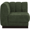 Meridian Quinn Green Chenille Fabric Corner Chair IMAGE 5